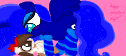 Size: 1307x592 | Tagged: safe, artist:mlpfimfan2011, pipsqueak, princess luna, g4, duo, female, male, ship:lunapip, straight