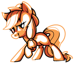 Size: 899x769 | Tagged: safe, artist:pepooni, applejack, g4, female, simple background, solo