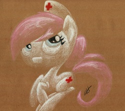 Size: 1152x1024 | Tagged: safe, artist:getchanoodlewet, nurse redheart, g4, female, solo, traditional art