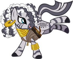 Size: 7427x6000 | Tagged: safe, artist:tygerbug, zecora, zebra, g4, absurd resolution, alternate hairstyle, clothes, doctor who, female, river song (doctor who), simple background, solo, transparent background, vector