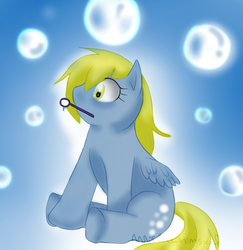 Size: 1172x1208 | Tagged: safe, artist:anniethewhimsical, derpy hooves, pegasus, pony, fanfic:bubbles, g4, fanfic art, female, mare, solo