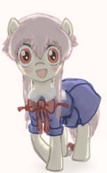 Size: 614x1000 | Tagged: safe, artist:239asd, pony, mirai nikki, ponified, solo, yuno gasai