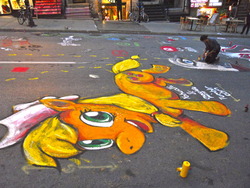 Size: 1280x960 | Tagged: safe, artist:yahualli, applejack, human, g4, irl, irl human, painting, photo, solo, street art