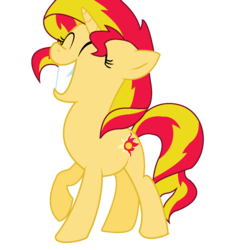 Size: 1200x1316 | Tagged: safe, artist:n30n-f4rt, sunset shimmer, pony, unicorn, g4, female, happy, mare, simple background, smiling, solo, transparent background