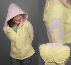 Size: 943x864 | Tagged: safe, artist:shoriameshiko, fluttershy, human, g4, clothes, cutie mark, hoodie, irl, irl human, photo, solo
