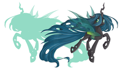 Size: 4000x2250 | Tagged: dead source, safe, artist:vird-gi, queen chrysalis, changeling, changeling queen, g4, female, solo