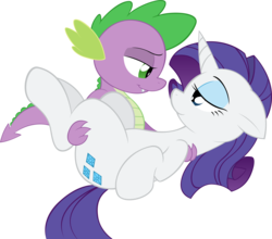 Size: 10000x8780 | Tagged: safe, artist:alexpony, artist:joey darkmeat, rarity, spike, dragon, pony, unicorn, g4, .psd available, absurd resolution, duo, female, holding, horn, male, ship:sparity, shipping, simple background, straight, transparent background, vector