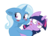 Size: 10000x7290 | Tagged: safe, artist:alexpony, artist:joey darkmeat, trixie, twilight sparkle, pony, g4, .psd available, absurd resolution, colored, female, lesbian, ship:twixie, shipping, toy, twidoll