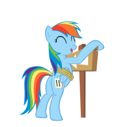Size: 10000x10000 | Tagged: safe, artist:alexpony, rainbow dash, pegasus, pony, fall weather friends, g4, .psd available, ^^, absurd resolution, bipedal, bipedal leaning, eyes closed, female, laughing, leaning, mare, simple background, solo, transparent background, vector