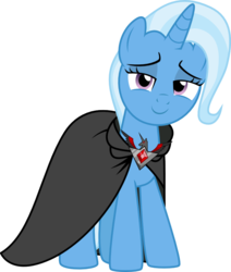 Size: 990x1165 | Tagged: safe, artist:jeatz-axl, trixie, pony, unicorn, g4, magic duel, alicorn amulet, bedroom eyes, cloak, clothes, female, looking at you, mare, simple background, solo, svg, transparent background, vector