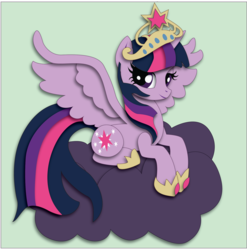 Size: 1801x1820 | Tagged: safe, artist:the-paper-pony, twilight sparkle, alicorn, pony, g4, cloud, female, mare, solo, twilight sparkle (alicorn)