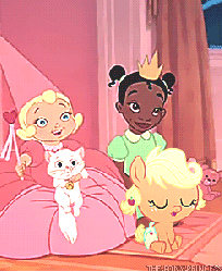 Size: 245x300 | Tagged: safe, artist:the-pony-princess, edit, applejack, cat, human, pony, g4, african american, animated, baby, baby pony, babyjack, black hair, charlotte la bouff, clothes, crossover, crown, cute, dark skin, disney, disney princess, dress, jackabetes, jewelry, kitten, pink dress, princess tiana, puffy sleeves, regalia, smiling, the princess and the frog, tiana, wand