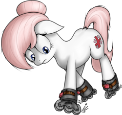 Size: 783x735 | Tagged: safe, artist:skorpionletun, nurse redheart, pony, g4, female, roller skates, simple background, solo, transparent background