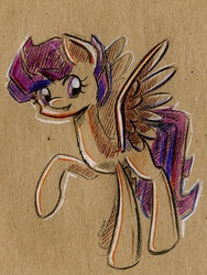 Size: 600x796 | Tagged: safe, artist:maytee, scootaloo, g4, female, solo, traditional art