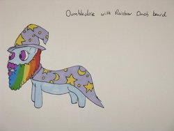 Size: 900x675 | Tagged: artist needed, safe, rainbow dash, g4, albus dumbledore, beard, harry potter (series), solo, traditional art