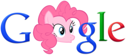 Size: 900x395 | Tagged: safe, derpy hooves, pinkie pie, pony, g4, 404, female, google, google doodle, internet, ooh, search, search engine, simple background, solo, transparent background
