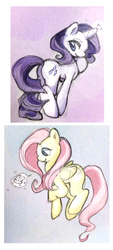 Size: 483x1065 | Tagged: safe, artist:thebatter, fluttershy, rarity, g4