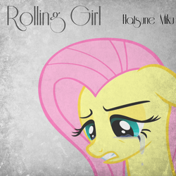 Size: 1001x1001 | Tagged: safe, artist:ponytail-dash, fluttershy, g4, crossover, female, rolling girl, solo, vocaloid