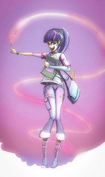 Size: 716x1200 | Tagged: safe, artist:phoreen, twilight sparkle, human, g4, female, humanized, magic, solo