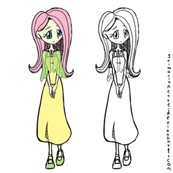 Size: 600x600 | Tagged: safe, artist:grimarionette, fluttershy, human, g4, female, humanized, solo
