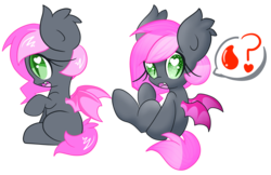 Size: 3347x2172 | Tagged: safe, artist:starlightlore, oc, oc only, oc:heartbeat, bat pony, pony, vampire, blood, cute, fangs, heart eyes, simple background, solo, transparent background, wingding eyes