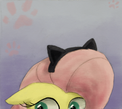 Size: 800x709 | Tagged: safe, artist:hewison, fluttershy, g4, cat ears, female, fluttercat, solo