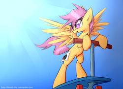Size: 2000x1452 | Tagged: safe, artist:n_thing, scootaloo, g4, female, scooter, solo