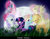 Size: 1012x790 | Tagged: safe, artist:shadowh00f, applejack, fluttershy, pinkie pie, rainbow dash, rarity, twilight sparkle, alicorn, ghost, ghost pony, pony, g4, crying, feels, female, flutterghost, glasses, immortality blues, mane six, mare, moon, night, sad, twilight sparkle (alicorn), twilight will outlive her friends