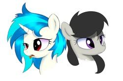 Size: 1216x801 | Tagged: safe, artist:kas92, dj pon-3, octavia melody, vinyl scratch, pony, g4