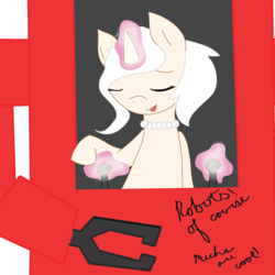 Size: 2700x2700 | Tagged: safe, artist:ivorylace, oc, oc only, oc:ivory lace, pony, unicorn, ask, mech, mech suit, short hair, solo, tumblr