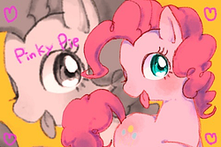 Size: 479x320 | Tagged: safe, artist:chi-hayu, pinkie pie, earth pony, pony, g4, female, heart, mare, solo, tongue out