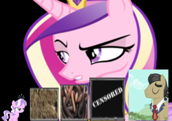 Size: 492x349 | Tagged: safe, diamond tiara, filthy rich, princess cadance, g4, dragon ball, dragonball z abridged, pecking order