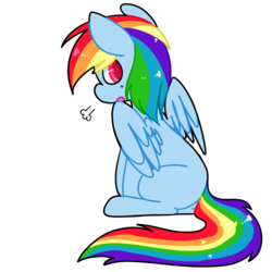 Size: 1000x1000 | Tagged: safe, artist:pegacornss, rainbow dash, g4, blank flank, female, solo