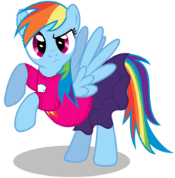 Size: 5894x6000 | Tagged: safe, artist:masem, rainbow dash, pegasus, pony, g4, absurd resolution, clothes, female, mare, rainbow dash always dresses in style, simple background, skirt, solo, sweater, transparent background, vector