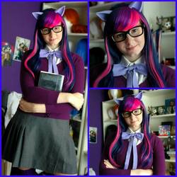 Size: 600x600 | Tagged: safe, artist:mickeydoo13, twilight sparkle, human, g4, cosplay, glasses, irl, irl human, photo, solo