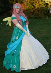 Size: 2193x3101 | Tagged: safe, artist:darkerlink, fluttershy, human, g4, clothes, cosplay, dress, irl, irl human, photo, solo