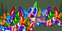 Size: 800x399 | Tagged: safe, artist:flutterluv, spike, g4, gem, male, solo