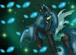 Size: 792x576 | Tagged: safe, artist:r-e-d-13, queen chrysalis, changeling, changeling queen, g4, crown, fangs, female, jewelry, regalia, solo, speedpaint available