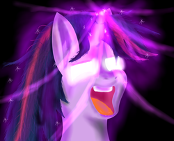 Size: 1600x1300 | Tagged: safe, artist:chrisgotjar, twilight sparkle, g4, female, glowing eyes, magic overload, solo