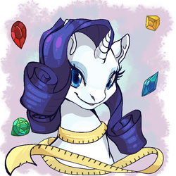 Size: 700x700 | Tagged: safe, artist:idrawweeklypony, rarity, g4, female, gem, portrait, solo