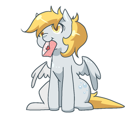 Size: 800x800 | Tagged: safe, artist:idrawweeklypony, derpy hooves, pegasus, pony, g4, female, letter, mail, mare, mouth hold, solo