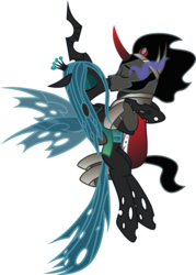 Size: 4703x6562 | Tagged: safe, artist:benybing, king sombra, queen chrysalis, changeling, changeling queen, pony, umbrum, unicorn, g4, absurd resolution, antagonist, couple, duo, female, kiss on the lips, kissing, love, male, ship:chrysombra, shipping, simple background, straight, transparent background, vector