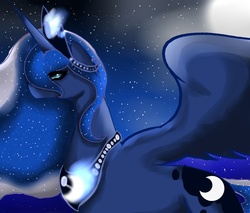 Size: 2000x1700 | Tagged: safe, artist:mistyc-girl, princess luna, g4, female, moon, night, solo