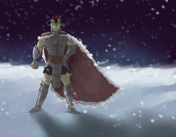 Size: 1068x834 | Tagged: safe, artist:239asd, king sombra, human, g4, humanized, male, snow, snowfall, solo