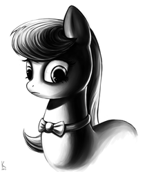 Size: 1755x2090 | Tagged: safe, artist:denshi-lie, octavia melody, g4, female, monochrome, portrait, solo