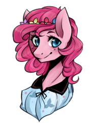 Size: 1000x1400 | Tagged: safe, artist:mscootaloo, pinkie pie, g4, clothes, female, floral head wreath, portrait, solo, wreath