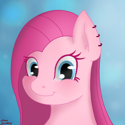 Size: 400x400 | Tagged: safe, artist:flamelonewolf, pinkie pie, g4, blushing, cute, cuteamena, female, pinkamena diane pie, smiling, solo