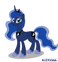 Size: 5600x6000 | Tagged: safe, artist:alex1166, princess luna, g4, absurd resolution, female, simple background, solo, transparent background, vector