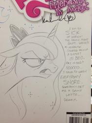 Size: 768x1024 | Tagged: safe, artist:andypriceart, princess luna, g4, angry, female, monologue, photo, solo, traditional art, working