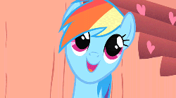 Size: 500x281 | Tagged: safe, screencap, rainbow dash, pony, g4, sonic rainboom (episode), animated, bust, dilated pupils, female, golden oaks library, solo